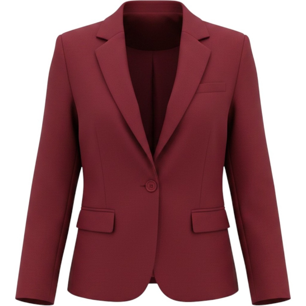 A New Day Blazer Womens XXL Wine Red Lined Padded Shoulder Career Button G8D118